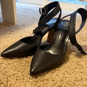 Vince Camuto Black Ankle Strap Heels